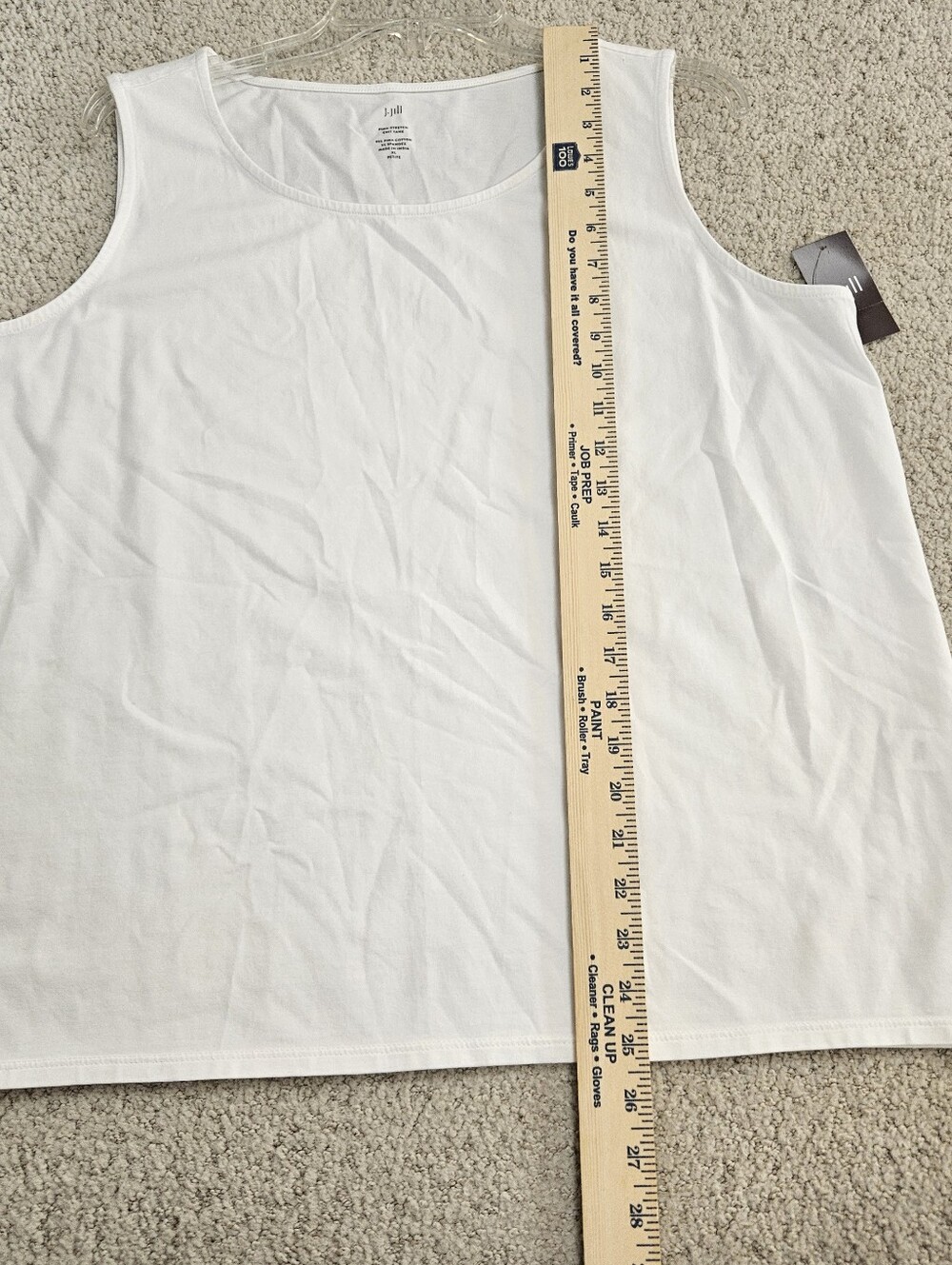 J Jill Tank Top Sleeveless Shirt White Pima Cotton Womens XL Petite Layer - Picture 6 of 6